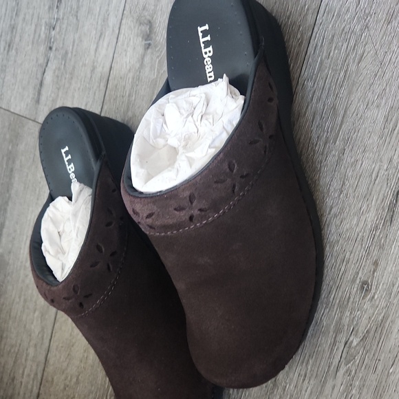 L.L. Bean Women's Dark Brown Suede Mules - Picture 2 of 5